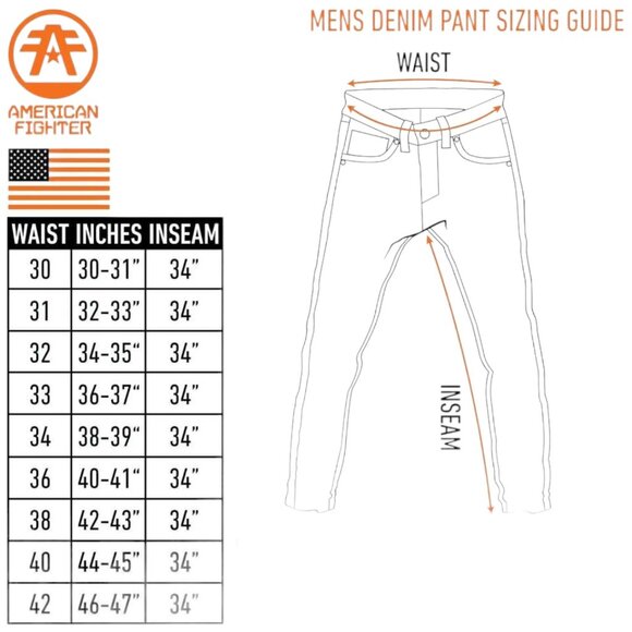 American Fighter Men's Denim jean skinny Fit Striker Volley - Picture 5 of 5